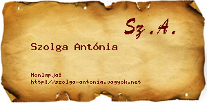 Szolga Antónia névjegykártya